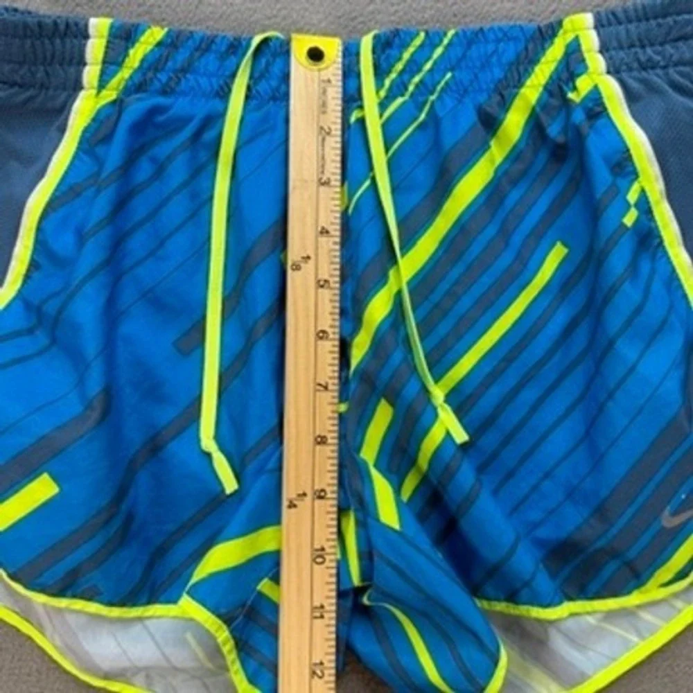 Nike Running Shorts Dri-FIT Geometric Athletic Medium Blue Yellow Performance